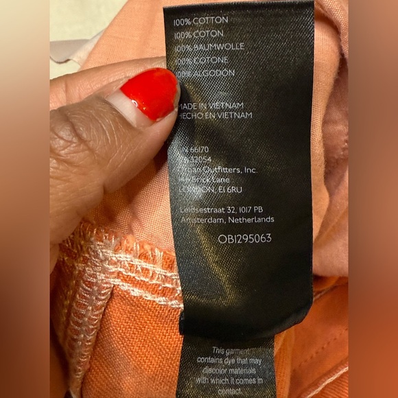 Urban Outfitters BDG Cut Off Carpenter Shorts Orange Rust Size 30 - Picture 5 of 9